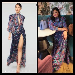 Long sleeve maxi dress.